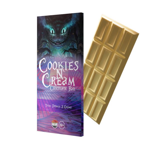 Alice Cookies and Cream Chocolate Bar – Shroom Bars