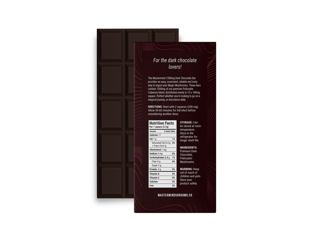 Mastermind – Dark Chocolate Bar (1500mg) - Image 2