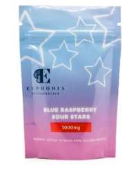 Euphoria Psychedelics Mushroom Edibles – Blue Raspberry Sour Stars 3000mg