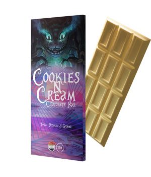 Alice Cookies and Cream Chocolate Bar – Shroom Bars